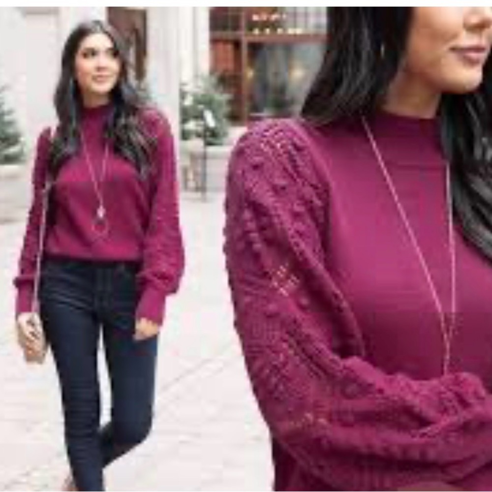 Grace & Lace Burgundy Cowl Neck Sweater